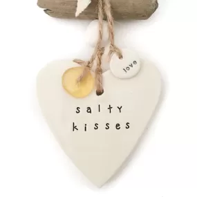 Handmade Hanging Heart - Salty Kisses Medium