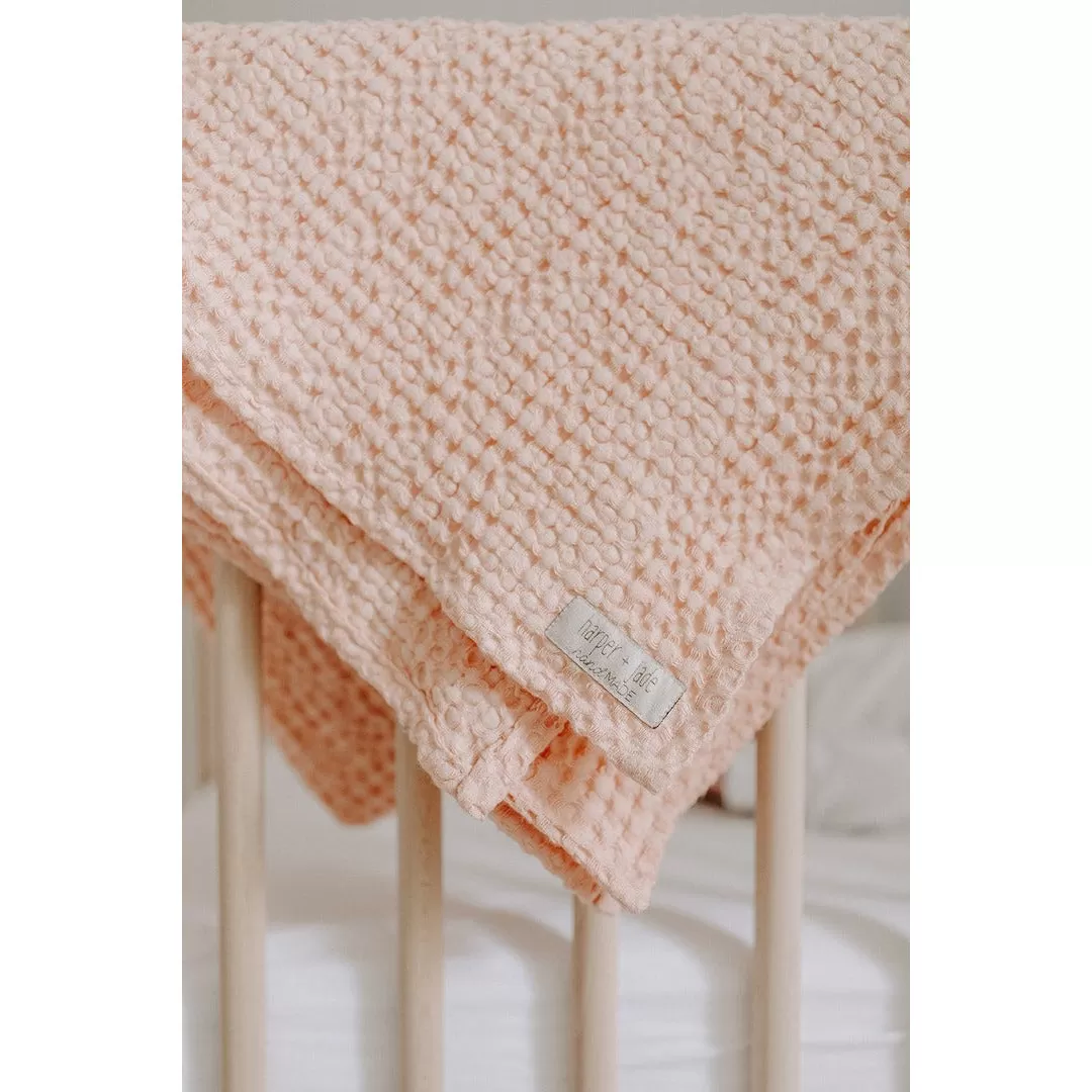 Harper and Jade - Linen Waffle Blanket - Bloom