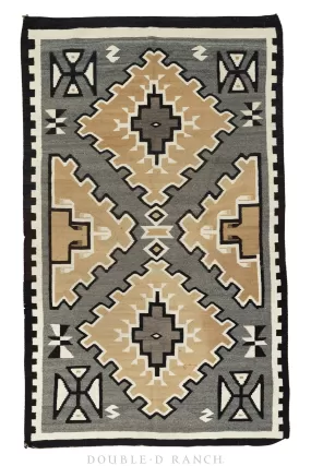 Home, Textile, Rug, Navajo, Handwoven, Two Grey Hills, Vintage, 150