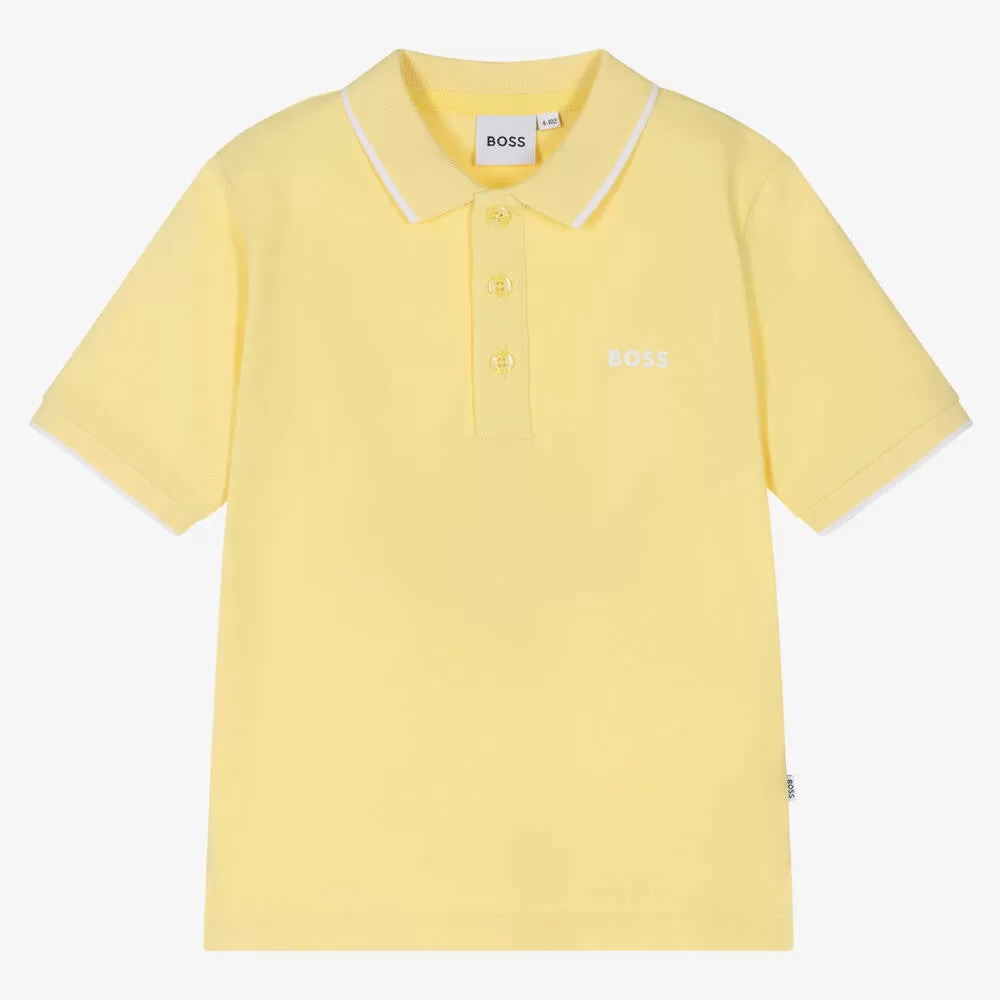 Hugo Boss Boys Basic Short Sleeve Polo _Yellow J25O25-528