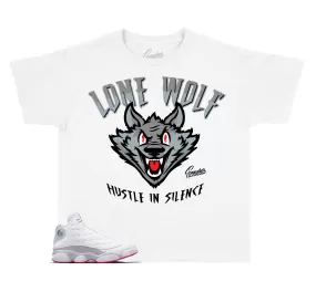 Kids Wolf Grey 13 Shirt - Lone Wolf - White