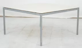 Knoll Style Chrome and Faux Marble Coffee Table