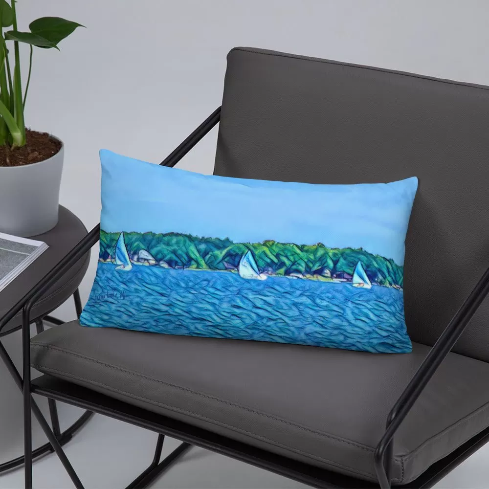 Lake Life Throw Pillow from Clear Lake in Indiana. Beachy Home Decor.