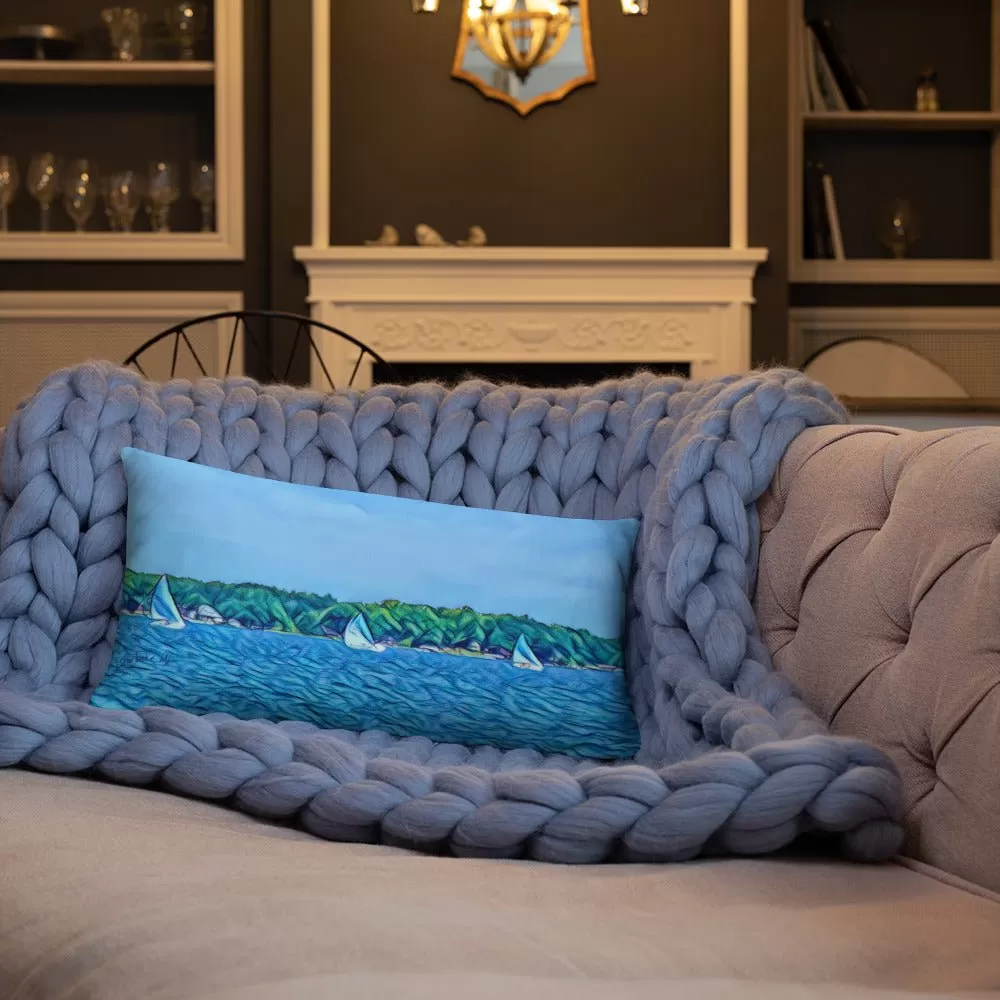 Lake Life Throw Pillow from Clear Lake in Indiana. Beachy Home Decor.