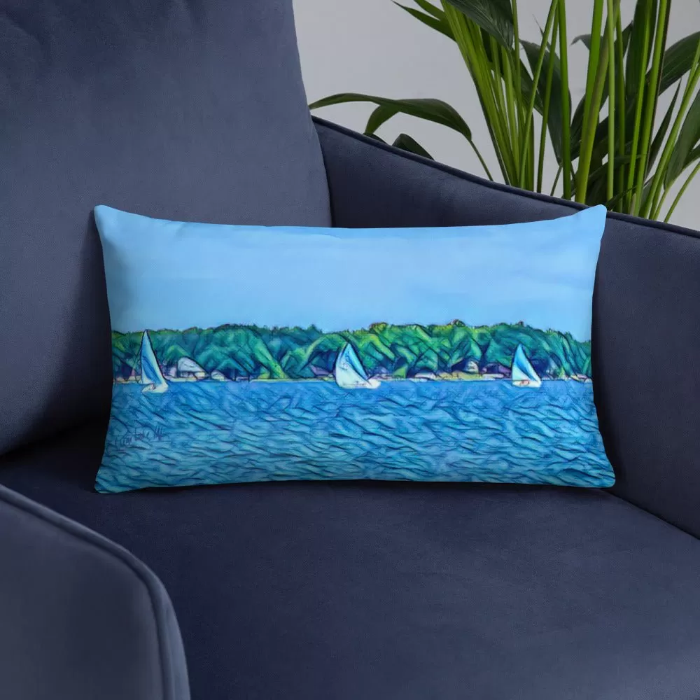 Lake Life Throw Pillow from Clear Lake in Indiana. Beachy Home Decor.