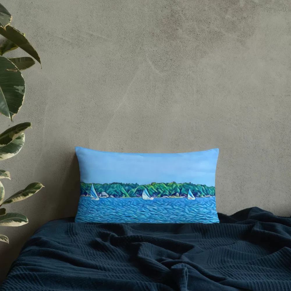 Lake Life Throw Pillow from Clear Lake in Indiana. Beachy Home Decor.