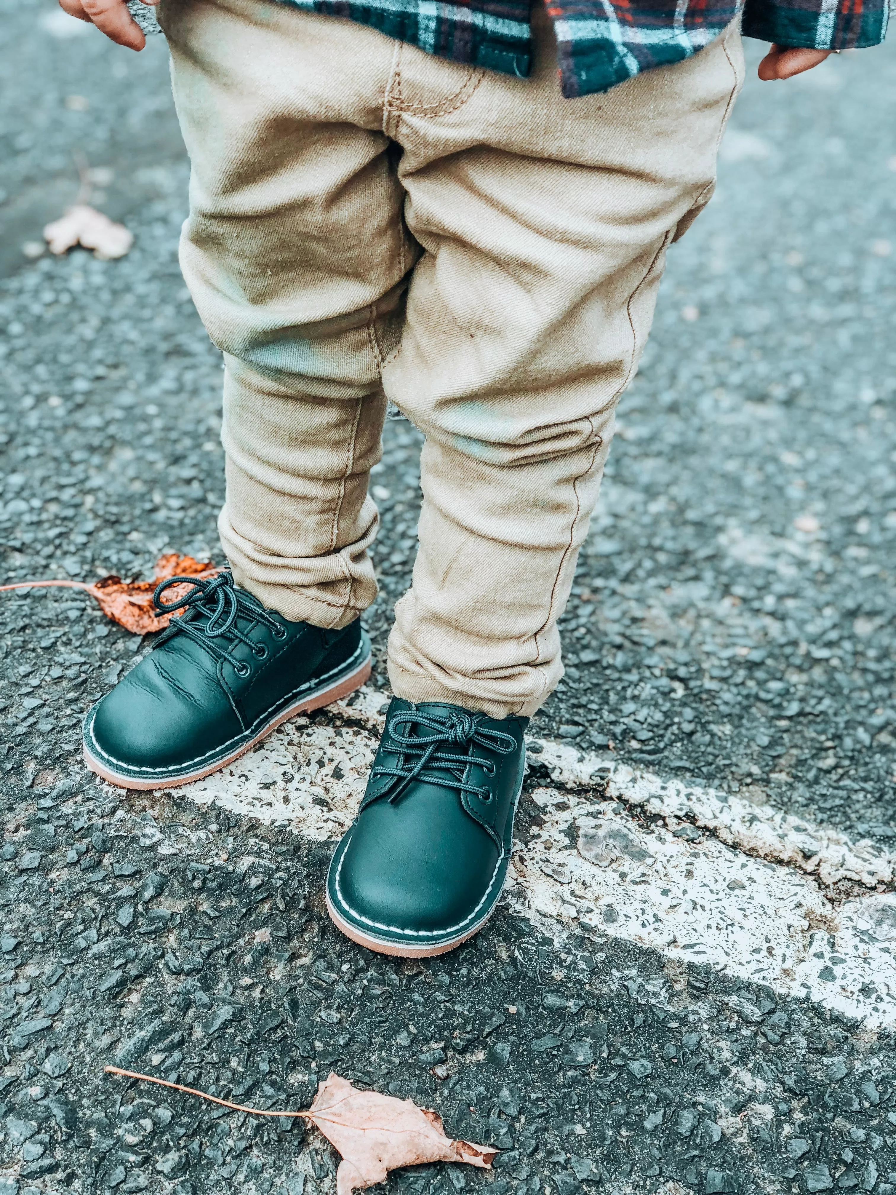 L'Amour Boys 5012 Navy Leather Lace Up Shoes