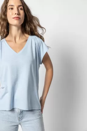 Lilla P Shirred Shoulder Tee