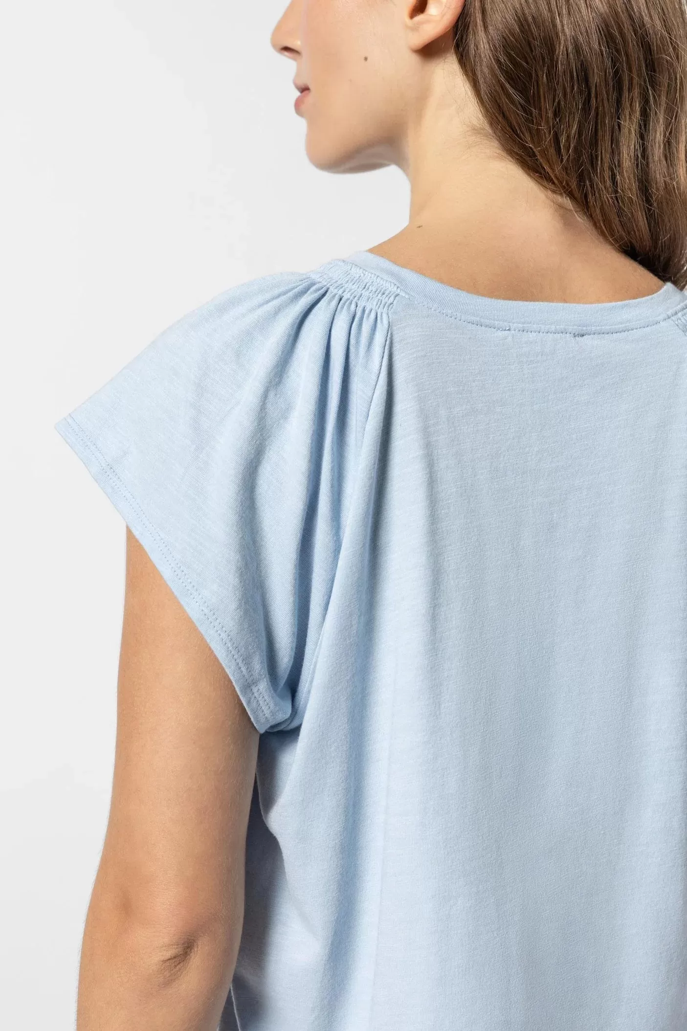 Lilla P Shirred Shoulder Tee