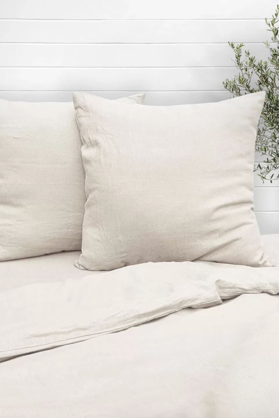 Linen Euro Pillowcases, White