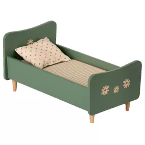 Maileg Mini Wooden Bed - Mint Blue