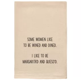 Margarita & Queso Enthusiast: Natural Cotton Tea Towel - 'Sip, Dip, Repeat