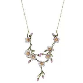 Michael Michaud Cascading 7 Flower Peach Blossom Necklace