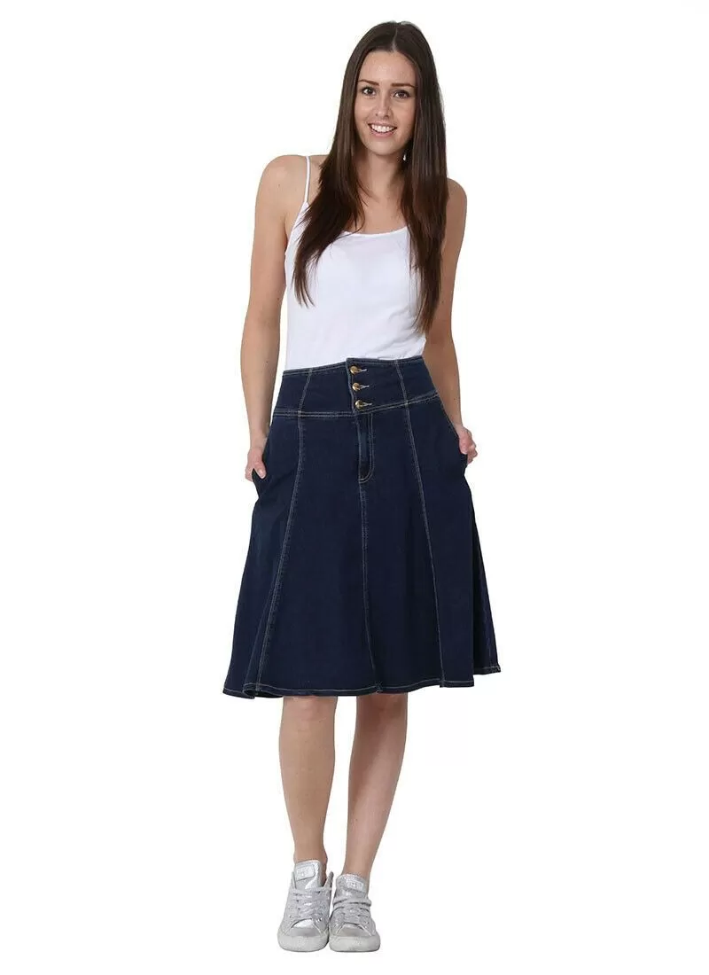 Mid-length Denim Skirt - Size 6 only