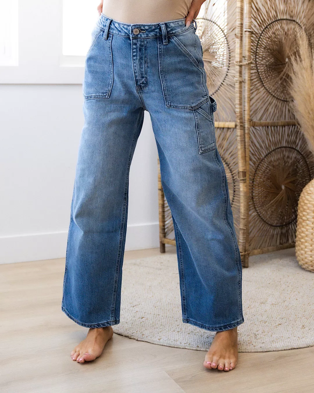 NEW! KanCan Jenna Wide Leg Cargo Jeans