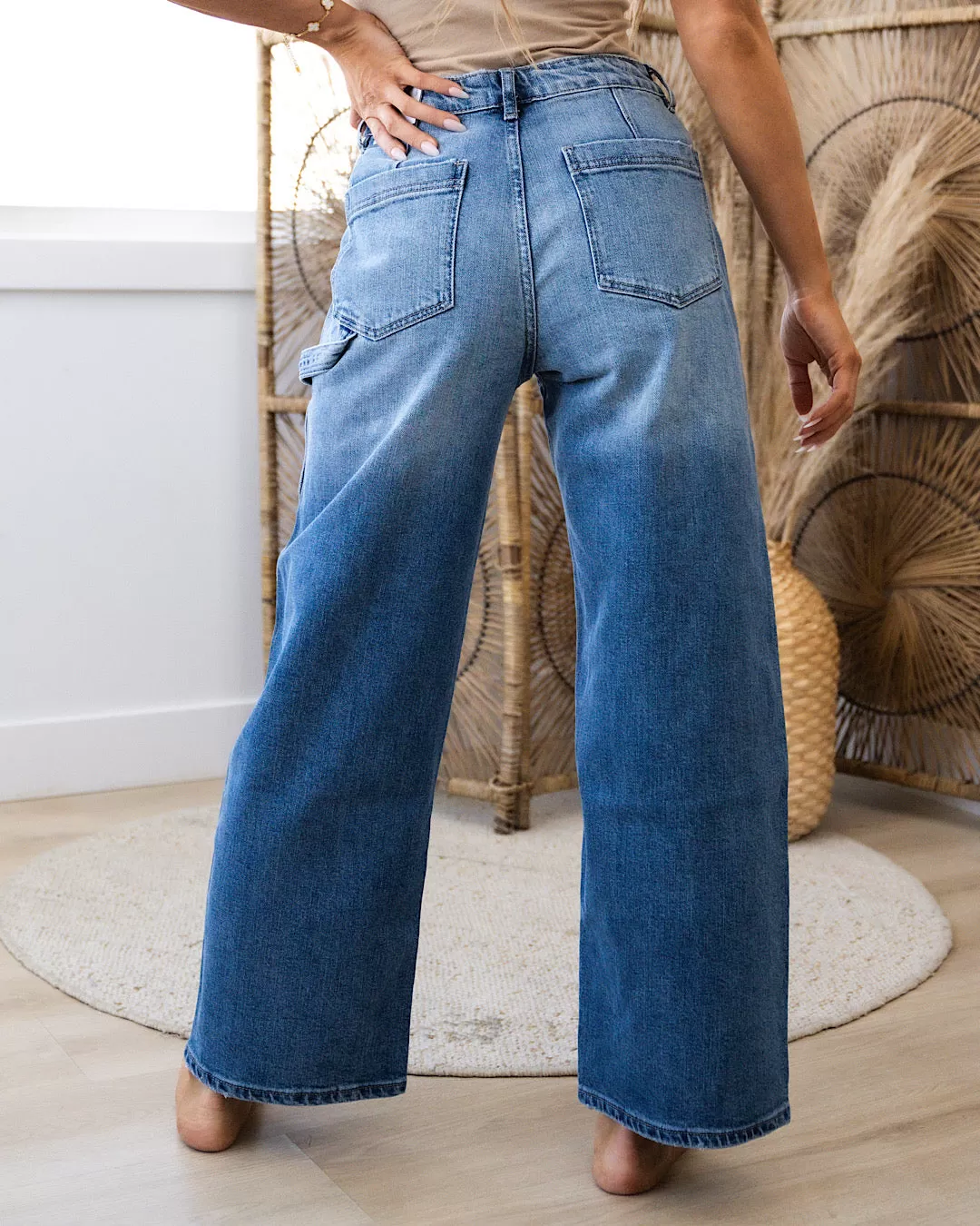 NEW! KanCan Jenna Wide Leg Cargo Jeans