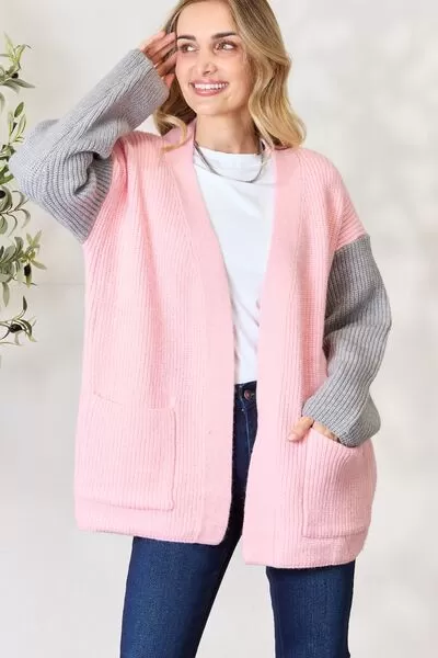 Open Front Cardigan with Pockets