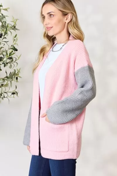 Open Front Cardigan with Pockets