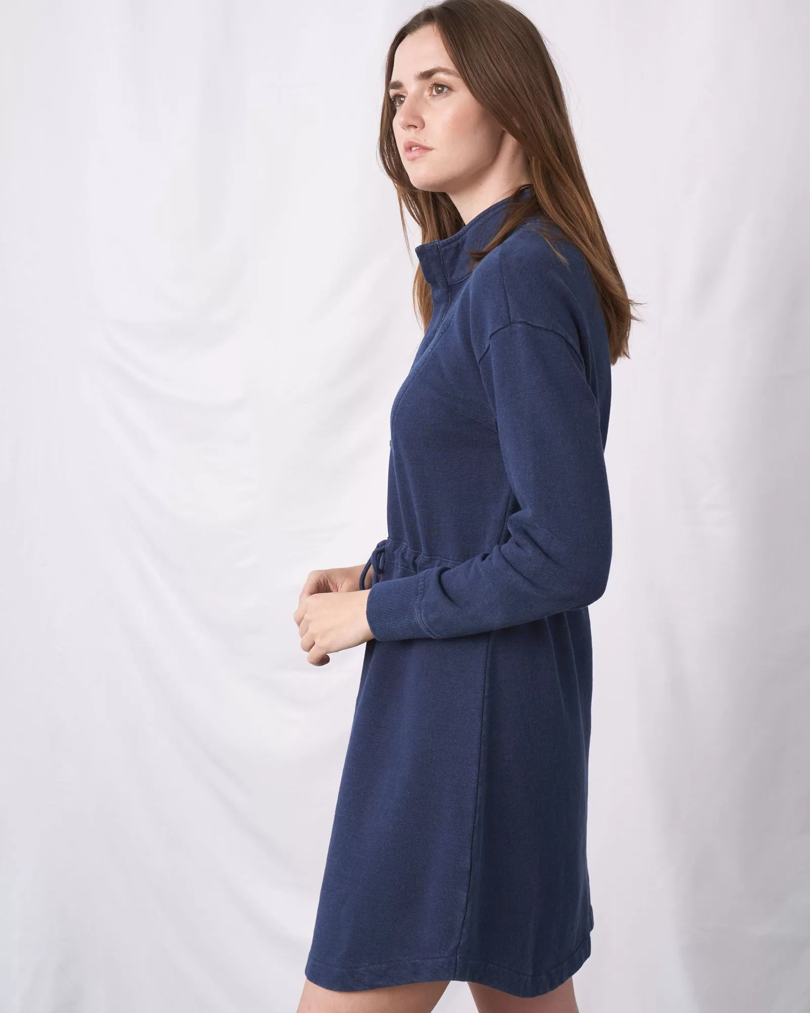 Organic Indigo Terry Mini Dress