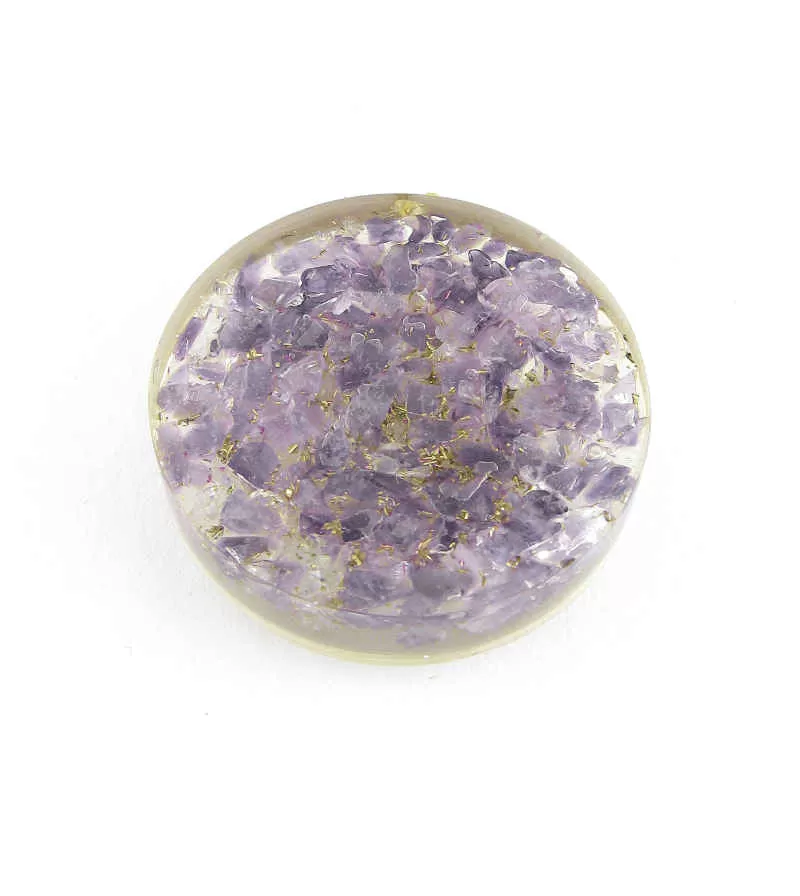 Orgone Orgonite Amethyst & Quartz Flower of Life Pendant