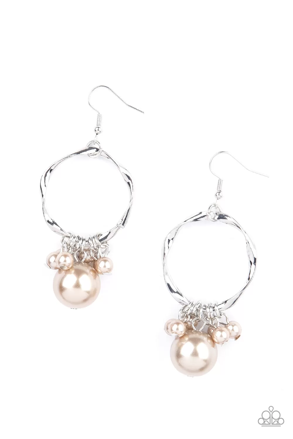 Paparazzi Earrings ~ Delectably Diva - Brown Pearl Earrings