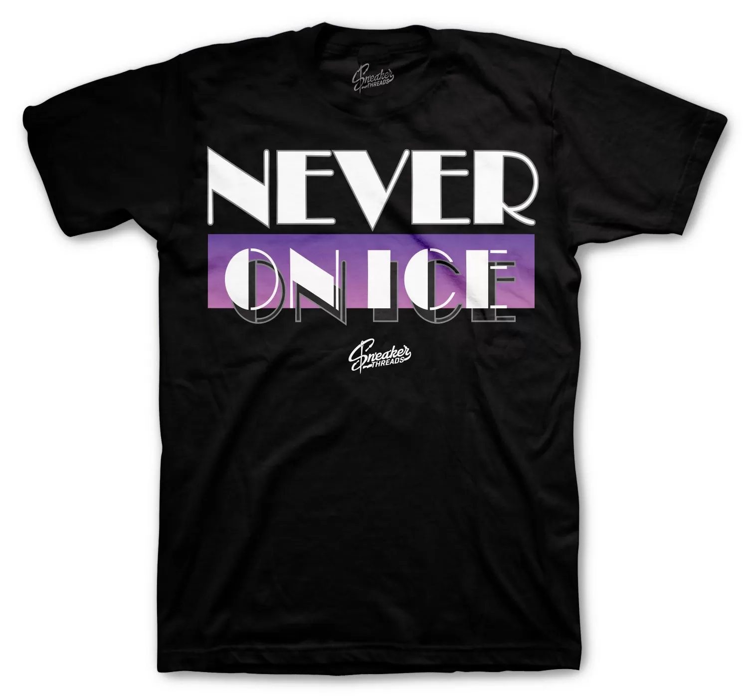 Retro 13 Court Purple Shirt - Never Once -  Black