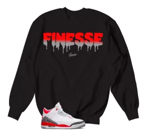 Retro 3 Fire Red Sweater - Finesse - Black