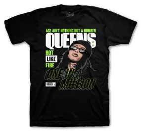 Retro 6 Electric Green Shirt - Queens - Black