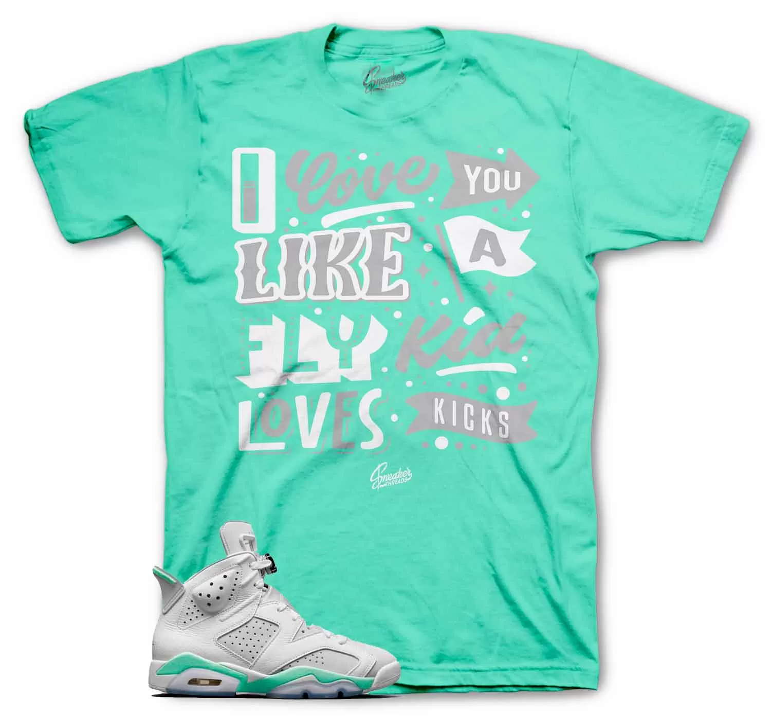 Retro 6 Mint Foam Shirt - Love Kicks - Mint Foam