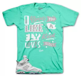 Retro 6 Mint Foam Shirt - Love Kicks - Mint Foam