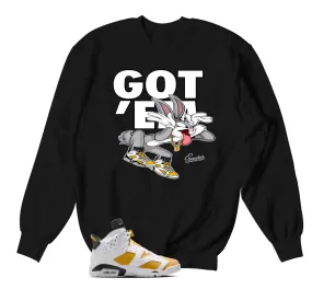 Retro 6 Yellow Ochre Sweater - Copped Em - Black