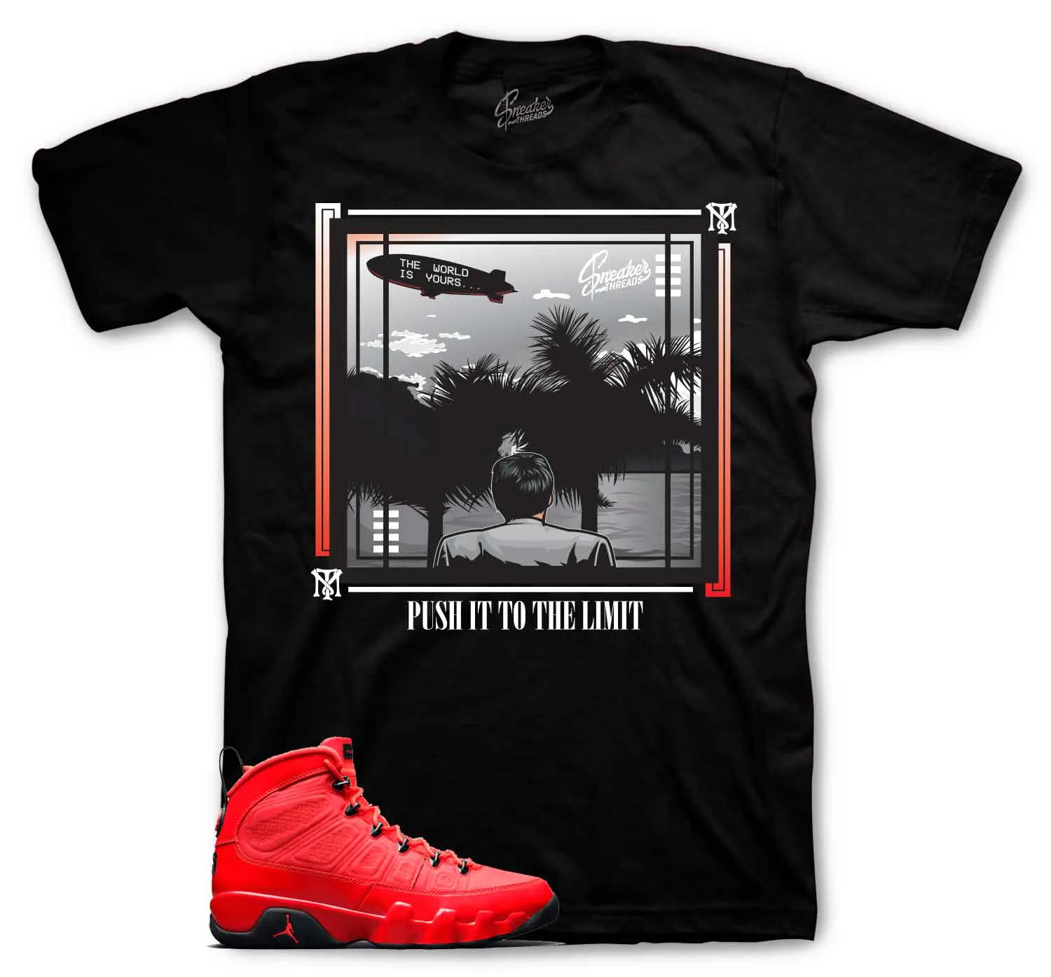 Retro 9 Chile Red Shirt - World is Yours