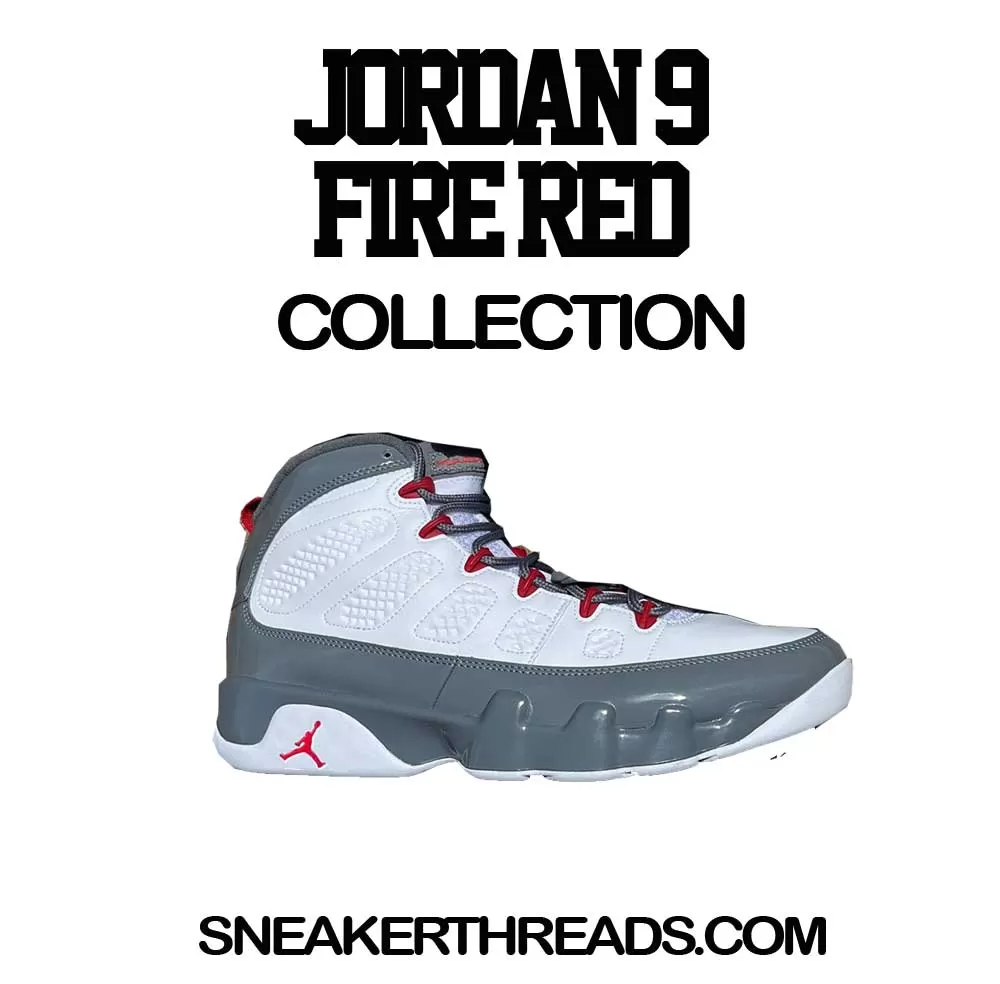 Retro 9 Fire Red Shirt - Prescirbed - White