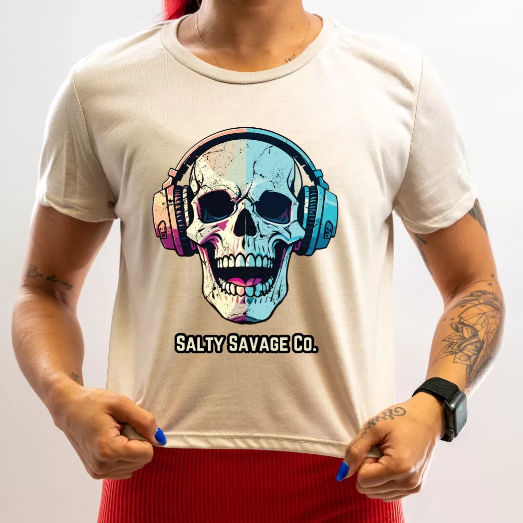 Salty Savage Ladies "Dead Beats" Flowy Crop Tee