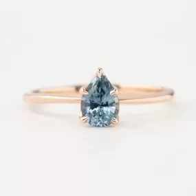 Sara Ring 0.86ct Light Blue Teardrop Montana Sapphire, 14k Rose Gold (One of a kind)