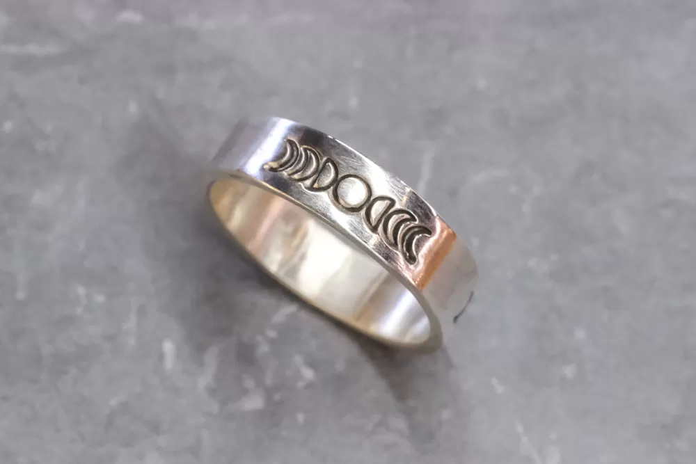 Silver Moon Phases Ring