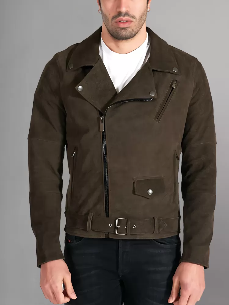 Slim Tan Brown Biker Leather Jacket