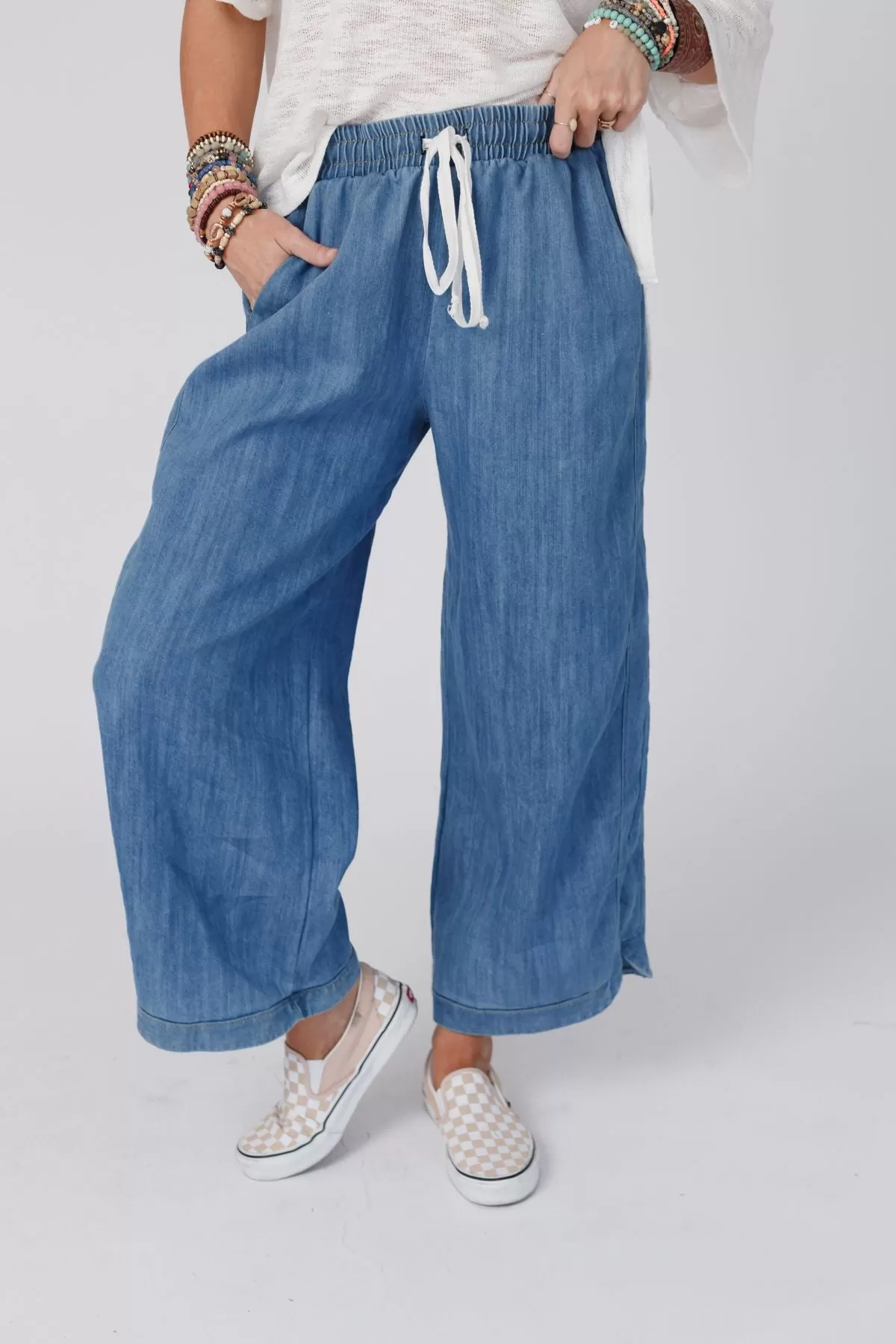 So Comfy Wide Leg Denim Pant - Denim