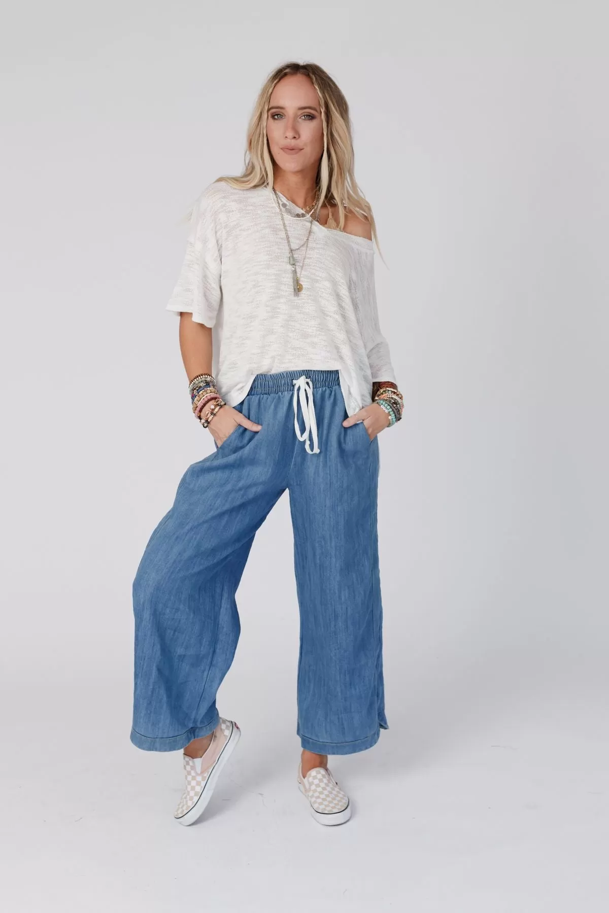 So Comfy Wide Leg Denim Pant - Denim