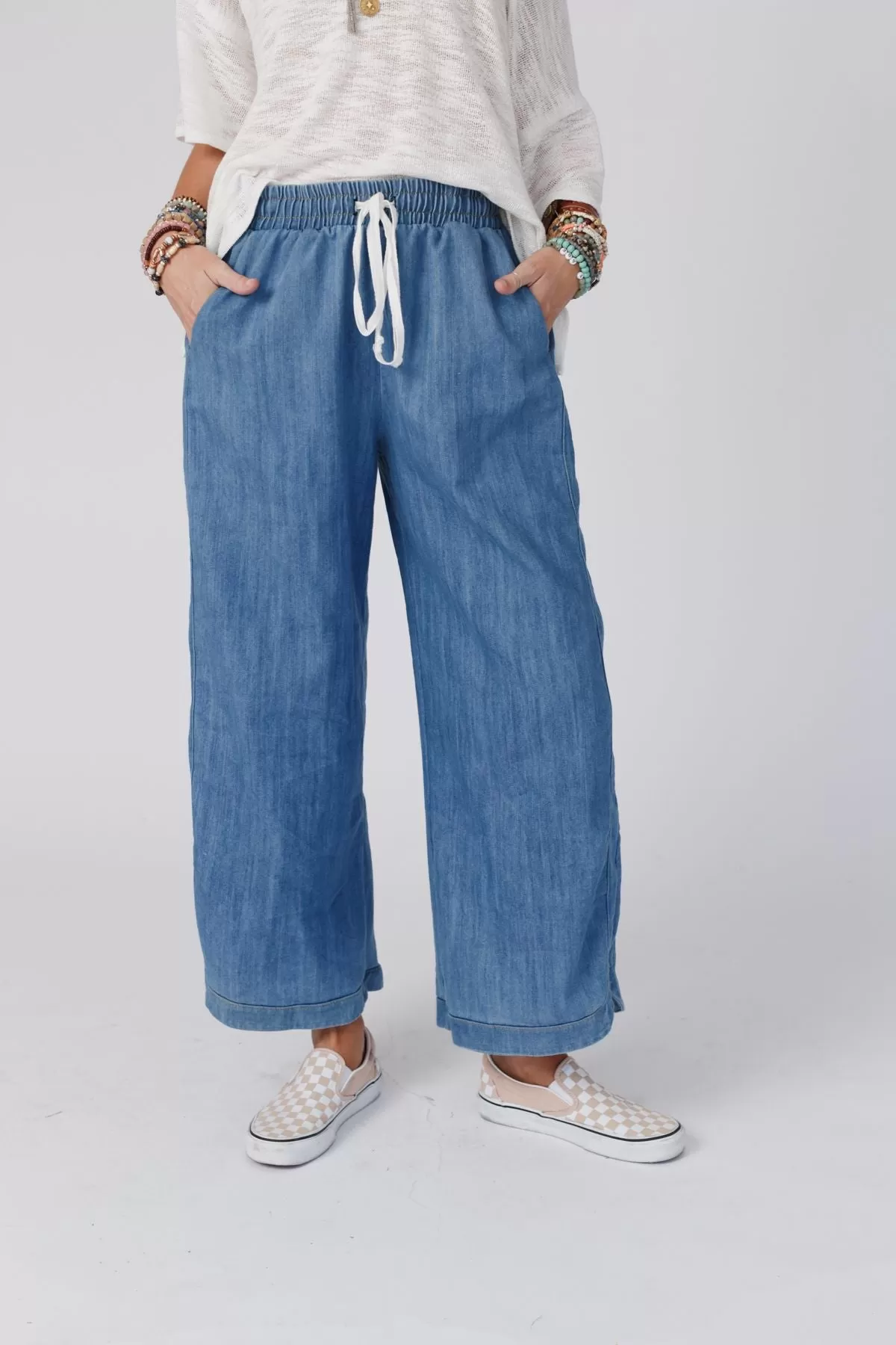 So Comfy Wide Leg Denim Pant - Denim