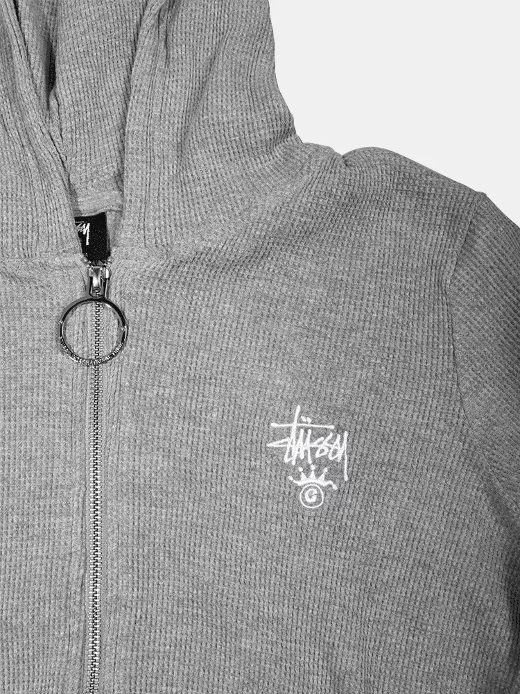 Stussy Owens Waffle Hood - Grey Marle