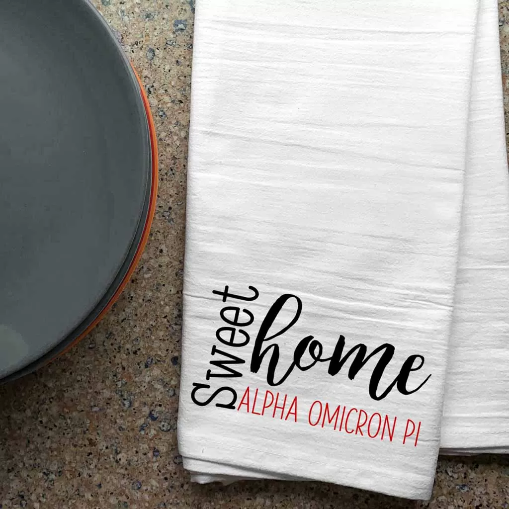 Sweet Home Alpha Omicron Pi Sorority Kitchen Towel