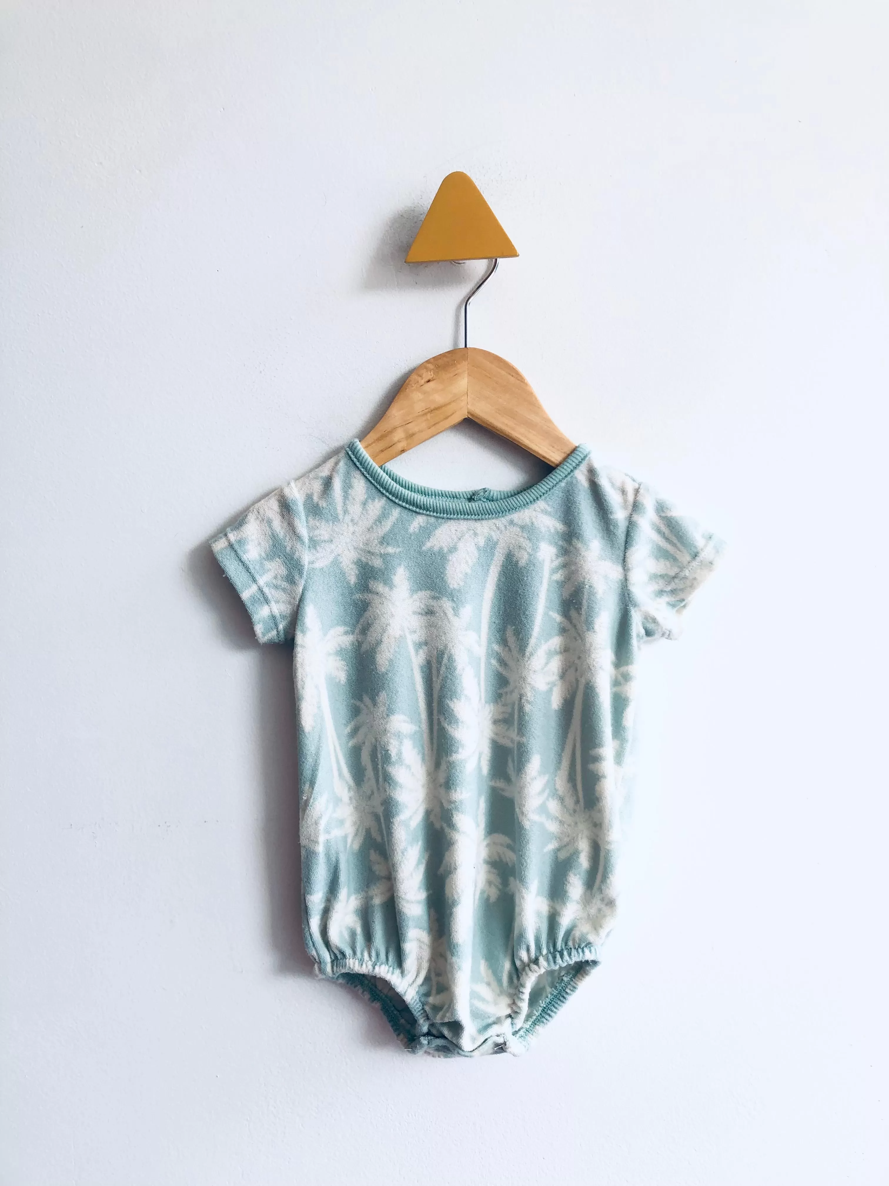 Terry Palm Tree Romper // 3-6M