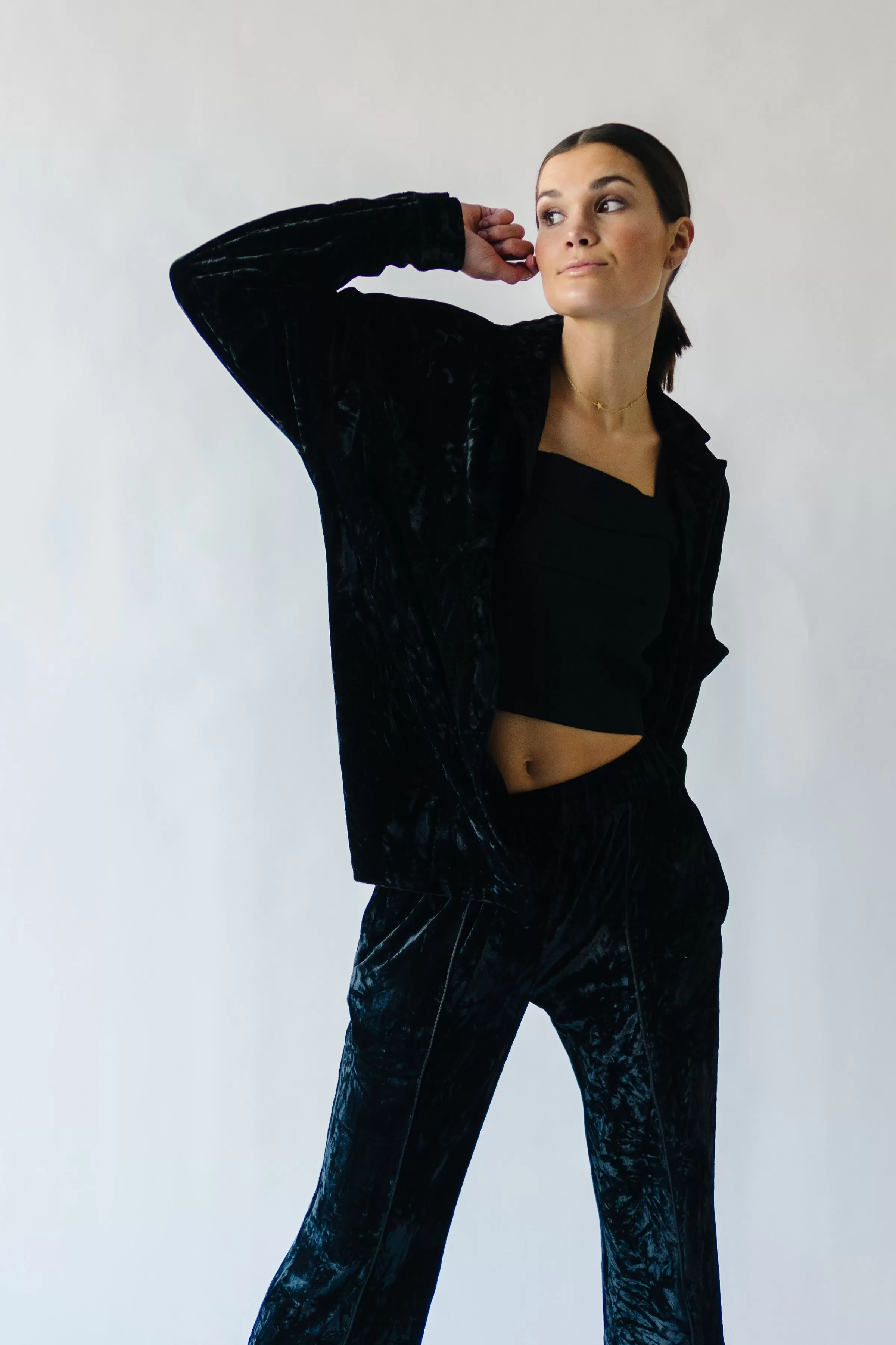 The Hannon Velvet Pants in Black