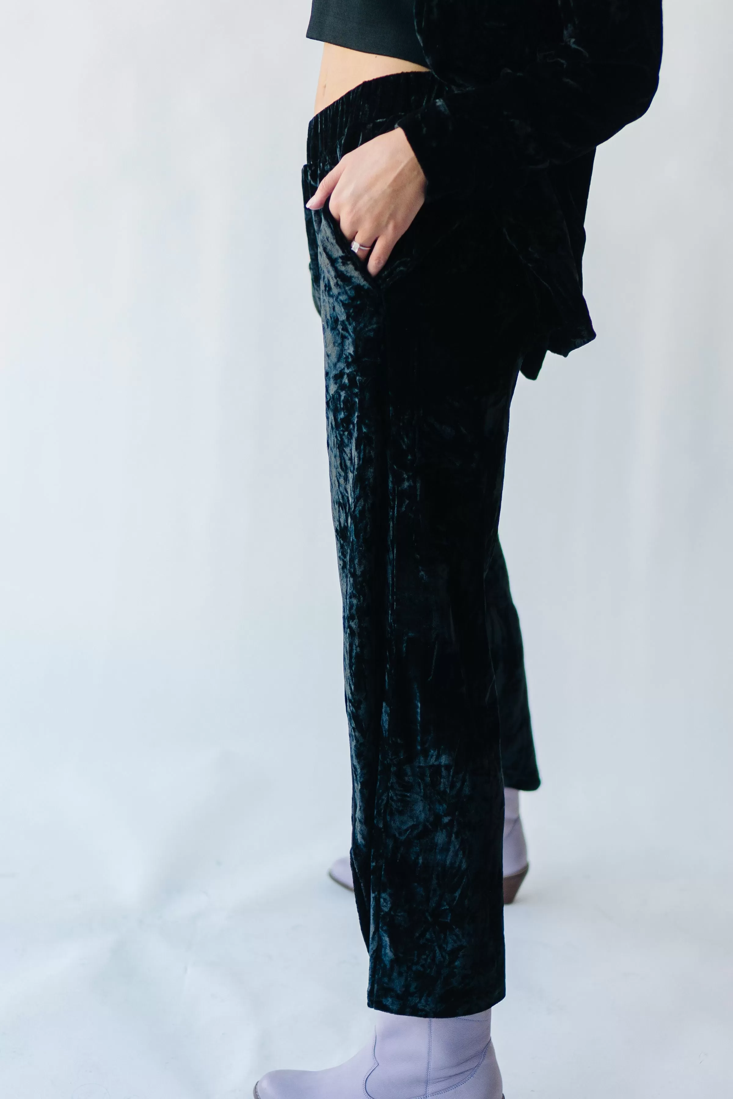 The Hannon Velvet Pants in Black