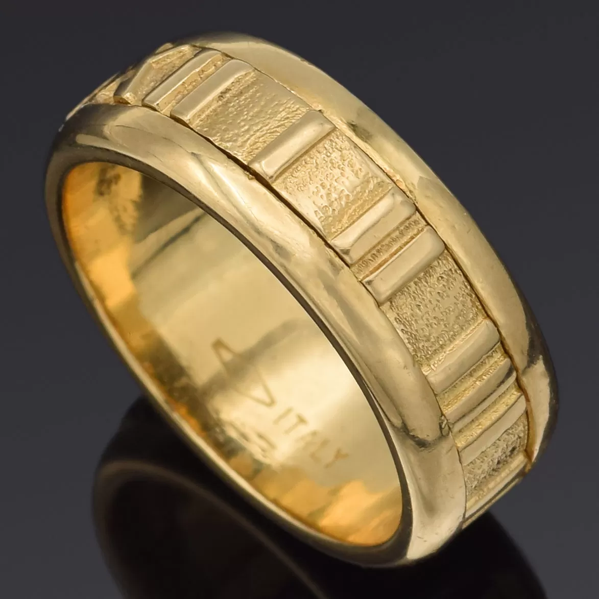 Tiffany & Co. 18K Yellow Gold 1995 Atlas Roman Numerals Band Ring