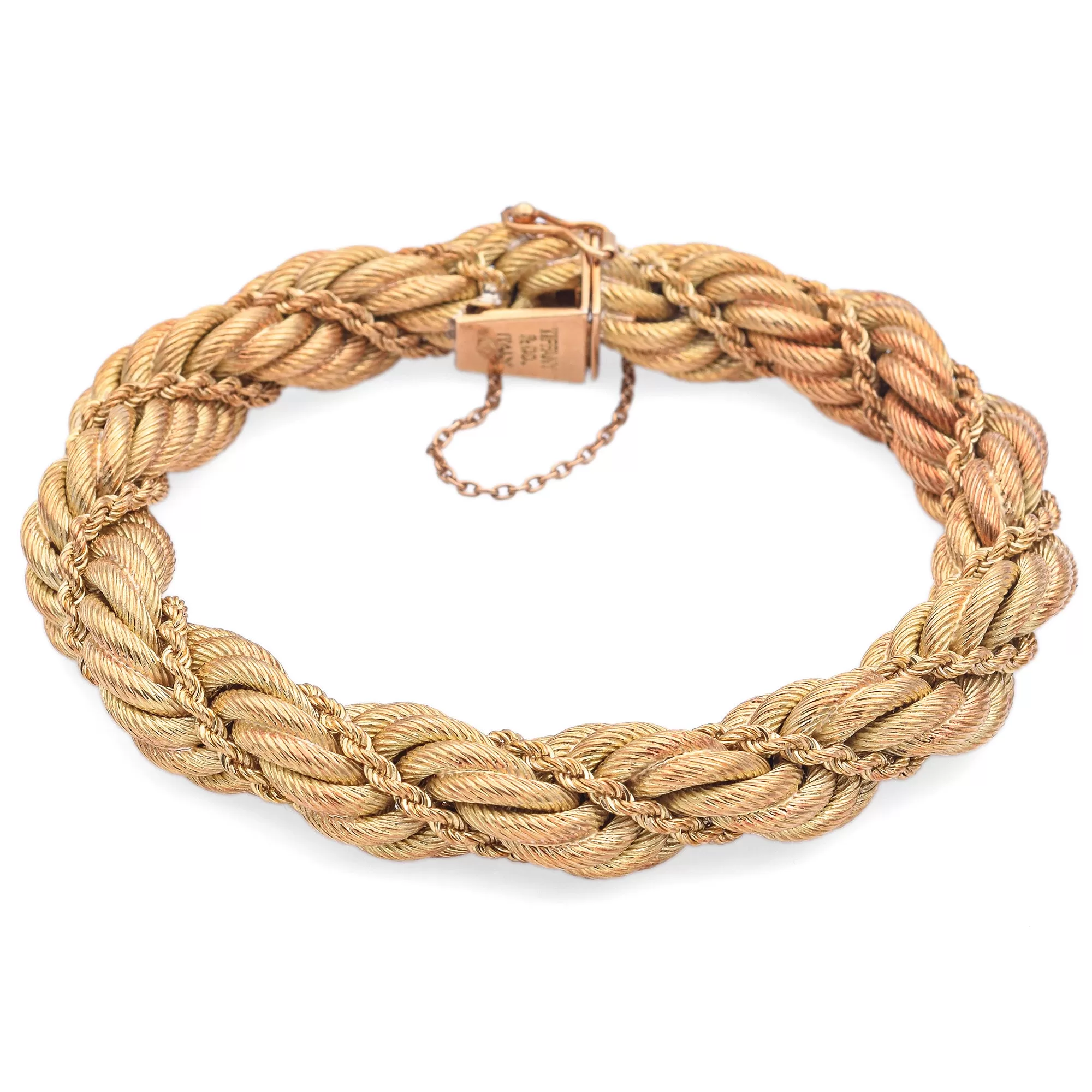 Tiffany & Co. Vintage 18K Yellow Gold Braided Rope Twist Bracelet