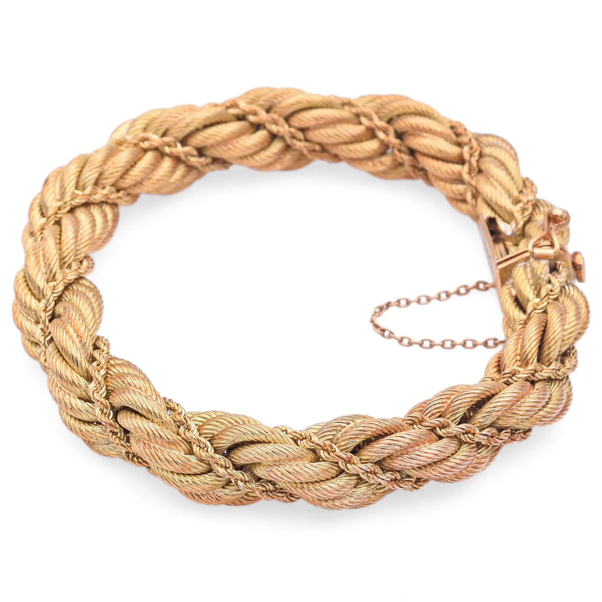 Tiffany & Co. Vintage 18K Yellow Gold Braided Rope Twist Bracelet