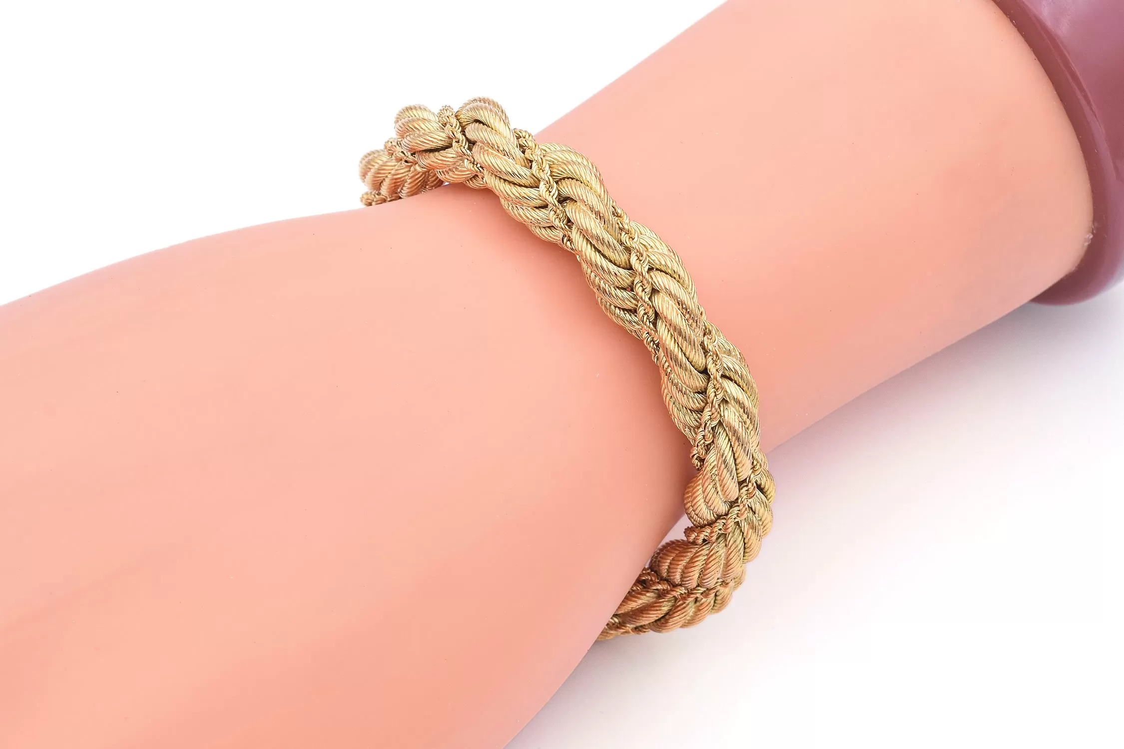 Tiffany & Co. Vintage 18K Yellow Gold Braided Rope Twist Bracelet