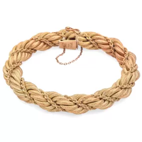 Tiffany & Co. Vintage 18K Yellow Gold Braided Rope Twist Bracelet